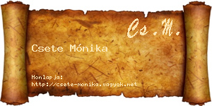 Csete Mónika névjegykártya